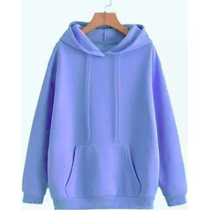 Fashlook Solid Hooded Wool Blend Casual Blue Full Sleeve